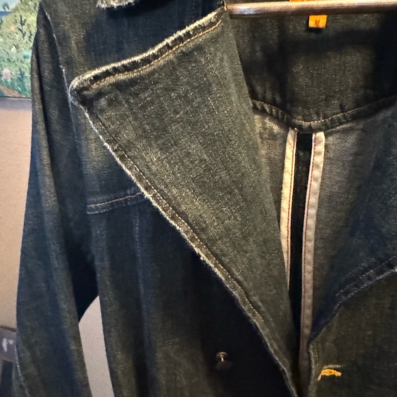 Great Jeans Jacket! Denim Knee length Trench Coat. PRISTINE CONDITION. - Picture 5 of 9